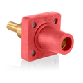 Product Image of 16 Series Female Panel Receptacle, Cam-Type, 90-Degree, 0.75" Extended Shoulder, 1.25" Threaded Stud, 600V, 400A Max, Cable Range, #2, 4/0 (Red)