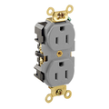 Product Image of 15A Duplex Receptacle/outlet, Self-grounding (Gray)