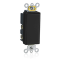 Product Image of 15A, 120/277v, Decora Plus Rocker 2-throw Ctr-off Mom. Contact 1-pole AC Quiet Switch (Black)