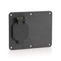 Product Image of 1, 1.56" Dia Single Receptacle w/ Weather-resistant Flip Lid, 1, Blank Coverplate Black