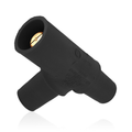 Product Image of 16 Series Taper Nose Multi-Way Connector, Cam-Type, Female-Female-Male, Tapping Tee, 400A Max (Black)