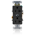 Product Image of Duplex Receptacle Outlet,  Smooth Face, 20A, 125V Back or Side Wire, NEMA 5-20R, 2-Pole, 3-Wire, Self-Grounding (Black)