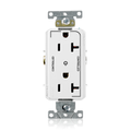 Product Image of Decora Plus Duplex Receptacle, Heavy-Duty Industrial, 20A 125V NEMA 5-20R, 2P 3W (White)