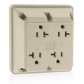 Product Image of 4-in-1 Quadruplex Receptacle Outlet,  20A, 125V Side Wire, NEMA 5-20R, 2-Pole, 3-Wire (Ivory)