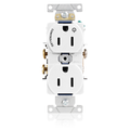 Product Image of Duplex Receptacle, Heavy-Duty Industrial, Split-Circuit, 15A 125V 2P 3W (White)
