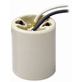 Product Image of Lampholder, Incandescent, Medium Base, One Piece, Keyless, Glazed Porcelain, Mounting Bushings, Single Circuit, Back Wired