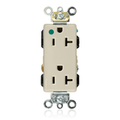 Product Image of 20A Decora Plus Duplex Receptacle/outlet, Hospital Grade, Self-grounding (Ivory)