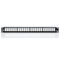 Product Image of Shielded Flat Quickport, Patch Panel, 24-port, 1RU (Black) Cable Management Bar Included.