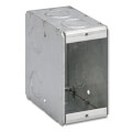 Product Image of 3-3/4" L x 1-7/8" W x 3-1/2" D 1-Gang Masonry Steel Box w/ 1/2" & 3/4" Concentric Knockouts