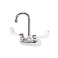 Product Image of Silver Series 4" Center Wall Mount Kitchen Faucet w/ 3-1/2" Wide Gooseneck Spout and Wrist Blade Handles