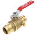 Product Image of P-202NL 1" Press Forged Brass Full Port Ball Valve w/ Drain (Lead Free)