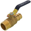 Product Image of T-1960MNL 1" MNPT x PEX DZR Forged Brass Cold Expansion PEX Ball Valve (Lead Free)