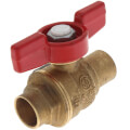 Product Image of 1/2" S-1001T Forged Brass Full Port Ball Valve, T-Handle (Sweat x Sweat)