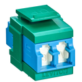 Product Image of Quickport, Duplex Lc Adapter, Shuttered, Sm, Zirconia Ceramic Sleeve (Blue)/green