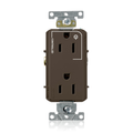 Product Image of Decora Plus Duplex Receptacle, Heavy-Duty Industrial, Split-Circuit, 15A 125V 2P 3W (Brown)