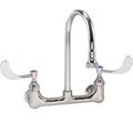Product Image of Wall Mount Faucet, 8" Centers, S/r Gooseneck w/ 2.2 Gpm Rosespray, 4" Wrist Handles, B-0350-04