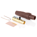 Product Image of 16 Series Taper Nose Cam-Type Female Plug, Contact & Insulator, Detachable, Pre-cut For 4/0 AWG, 400A Max, Type 3R When Mated (Brown)