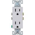 Product Image of Residential Grade Decorator Duplex Receptacle, 15A, 2P, 3W, NEMA  5-15R - White (125V)