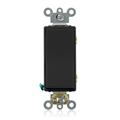 Product Image of 20A, 120/277V Decora Plus Rocker Double-pole AC Quiet Switch, Commercial Spec Grade, Self Grounding, Back & Side Wired, (Black)