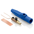 Product Image of 15 Series Cam-Type Male Plug, Contact & Insulator, Detachable, Single Set Screw Termination, #8, #2 AWG, 150A Max, Type 3R When Mated (Blue)