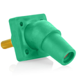 Product Image of 16 Series Panel Mount Receptacle, Female, 400A Max, 600V 45 Degree Angle, 1.125"L Threaded Stud Termination, #2-4/0 Cable Range (Green)