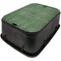 Product Image of 14" x 19" x 6" Standard Series Irrigation Control Valve Tapered Extension Box (Black Box/Green Cover)