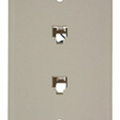 Product Image of Standard Telephone Wall Jack, 6p4c X 6p4c, Screw Terminals (Light Almond)