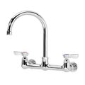 Product Image of Silver Series 8" Center Wall Mount Kitchen Faucet w/ 6" Wide Gooseneck Spout