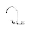 Product Image of Silver Series 8" Center Wall Mount Kitchen Faucet w/ 8-1/2" Wide Gooseneck Spout