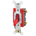 Product Image of Single-Pole, Pilot Light, LIT WHEN ON, Toggle Switch, 20A - Red (277V)