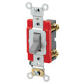 Product Image of Double-Pole Self Grounding Toggle Switch, Industrial Grade, Back & Side Wired - Gray (120/277V)