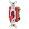 Product Image of Double-Pole Self Grounding, Pilot Light Toggle Switch, Back & Side Wired, Industrial Grade - Red (120V)