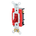 Product Image of 3-Way, Self Grounding, Back & Side Wired Toggle Light Switch, Industrial Grade - Red (120/277V)
