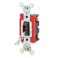 Product Image of 20A, 120/277V Toggle Locking 4-way AC Quiet Switch, Self Grounding, Back & Side Wired(Brown)
