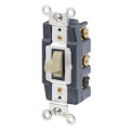 Product Image of Extra Heavy-Duty DPDT Maintained-Contact AC Quiet Toggle Switch, 20A - Ivory (120/277V)