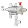 Product Image of 3/8" Compression Thermostatic AB Mixing Valve (ASSE 1070) w/ Pipe Flush Mode and 3/8" Tee, 131-CFMABRCF
