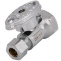 Product Image of 1/2" FIP x 3/8" OD Compression Straight Stop Valve - LFBV890013, No Lead (Chrome)