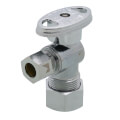 Product Image of 1/2" Nom Compression (5/8" OD) x 3/8" OD Compression Angle Stop Valve - LFBV894003, Lead Free (Chrome)