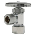 Product Image of 1/2" Nom Compression (5/8" OD) x 3/8" OD Compression Dual Handle Multi-Turn Angle Stop Valve - LF (Chrome)