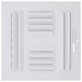 Product Image of 8" x 8" (Wall Opening Size) Four-Way White Sidewall/Ceiling Register (304 Series)