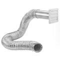 Product Image of 4" x 5 Ft. Flexible Foil Dryer Exhaust Transition Duct Louvered Vent Kit (White)