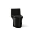 Product Image of Veil One-Piece Elongated Toilet w/ Skirted Trapway, Dual-Flush (Black), K-1381-7