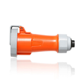 Product Image of 30A, 125/250V 3P, 4W, LEV Series IEC 60309-1 & 60309-2 Pin & Sleeve Connector w/ Screwless Clamp Assembly, IP66/IP67/IP68/IP69K, Watertight (Orange)
