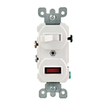 Product Image of 15A, 120V Duplex Style 3-way/Neon Pilot AC Combo Switch, Commercial Grade, Non-grounding, Side Wired (Ivory)