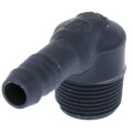 Product Image of 3/4" x 3/8" Polypropylene Spiral Barb 90° Elbow (MIPT x Spiral Barb)