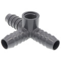 Product Image of 3/4" x 1/2" PVC Barbed Insert Reducing Side Outlet Tee (Insert x FIPT)