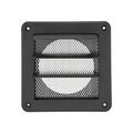 Product Image of 4" Black Plastic Louvered Wall Exhaust Vent w/ 1/8" Metal Bug Screen, Flush Mount