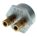 Product Image of 2" NPT x 3/8" x 3/8" 3-Way Tap Duplex Tank Bushing w/ Male Compression Fitting