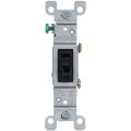 Product Image of Single-Pole Framed Grounding Toggle Light Switch - Black (120V)