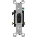 Product Image of 3-Way Framed Grounding Toggle Light Switch - Black (120V)